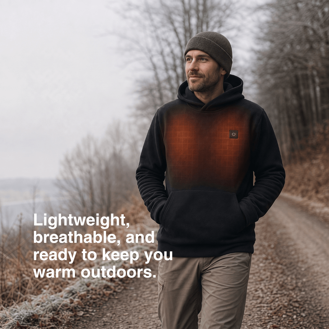 USB Heated Hoodie – Unisex Zip-Up with Thick Wool Lining