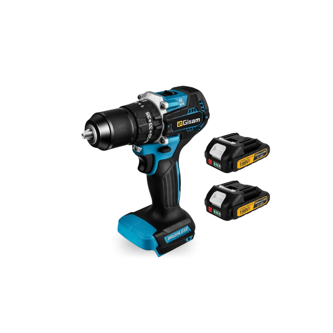 GIsam 13mm Electric Drill Brushless Impact Screwdriver Dual Speed 35+3 Torque Cordless Power Tool for Makita 18V Battery pins