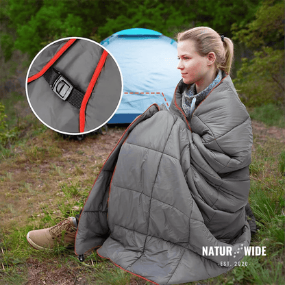 Ultralight Waterproof Camping Blanket Poncho – Wearable Quilt