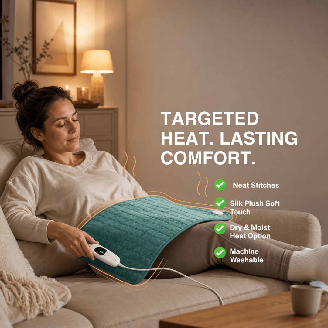 Electric Heating Blanket - Heat Pad for Back, Belly &amp; Legs with 6 Temperature Levels