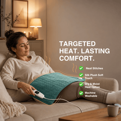 Electric Heating Blanket - Heat Pad for Back, Belly &amp; Legs with 6 Temperature Levels