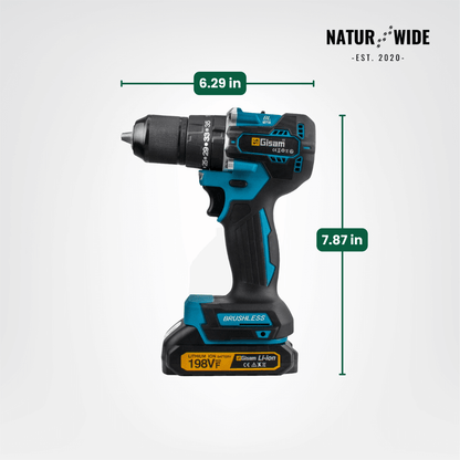 GIsam 13mm Electric Drill Brushless Impact Screwdriver Dual Speed ​​35+3 Torque Cordless Power Tool for Makita 18V Battery pins