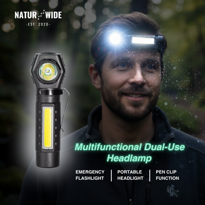Multifunctional 2-in-1 LED flashlight &amp; headlamp