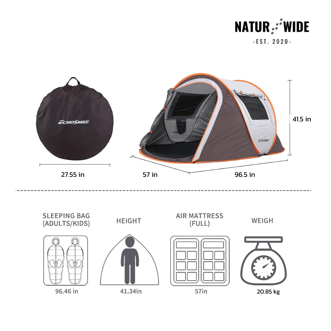 Pop-Up Throw Tent 5-8 Person – Automatic Waterproof Camping Tent