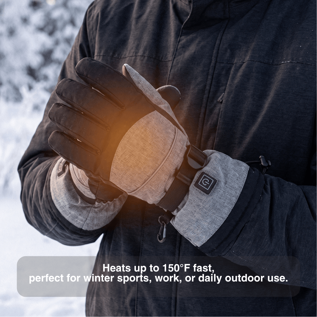 Heated Gloves – 3 Heat Levels, Waterproof &amp; Windproof