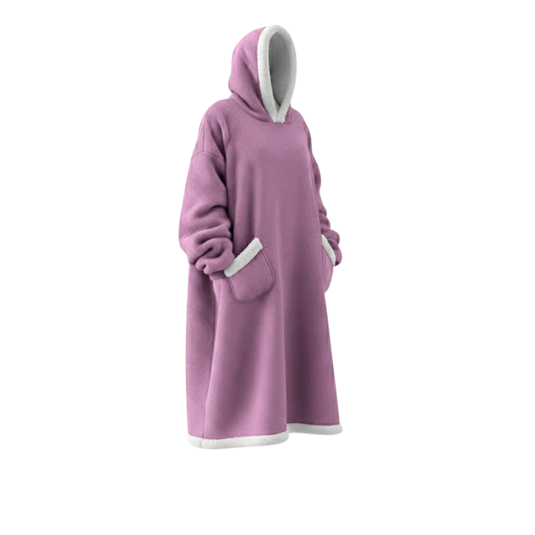 Oversized Flannel Blanket Hoodie –  Wearable Blanket with Sleeves & Hood