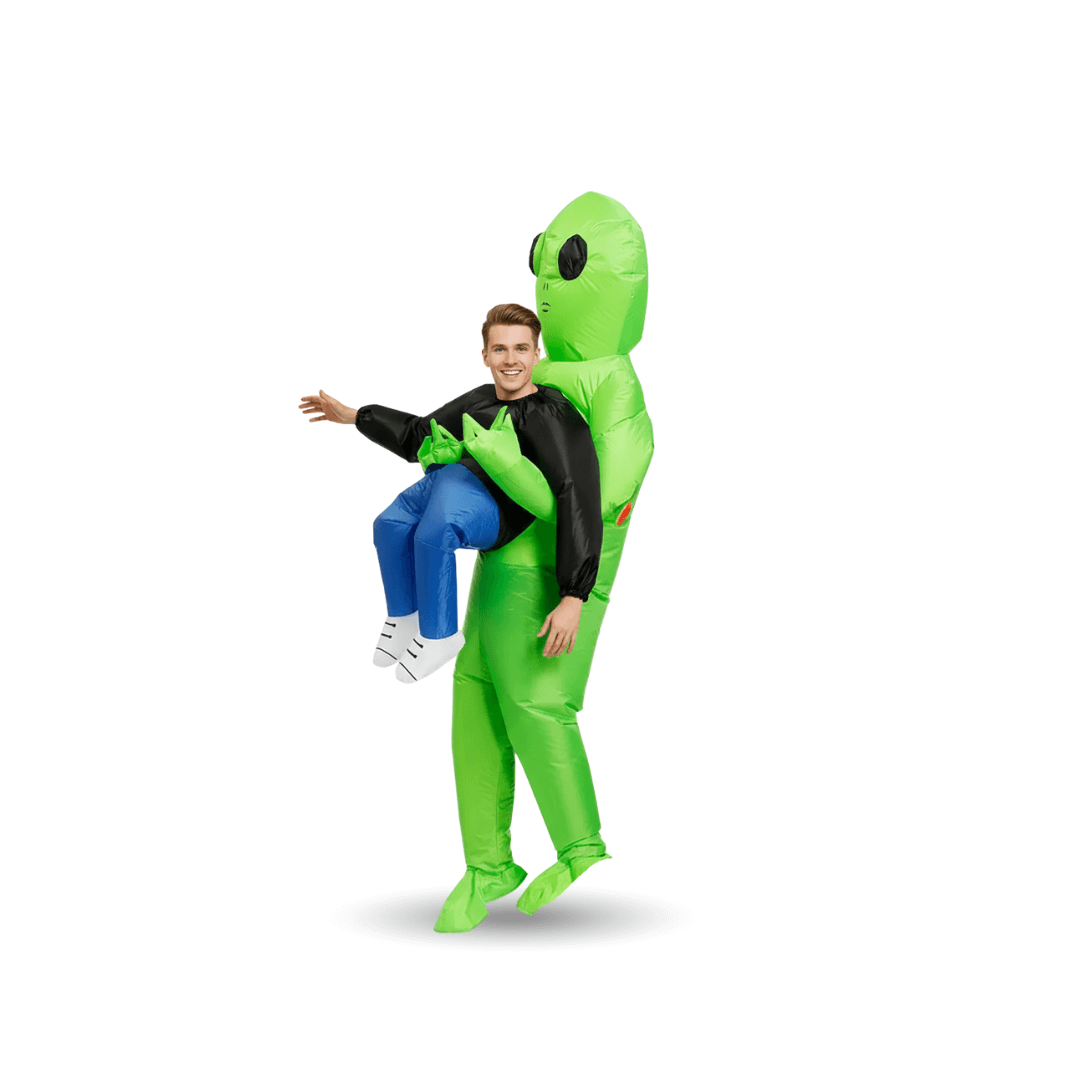 Inflatable Alien Costume – Funny “Pick Me Up” Illusion Suit