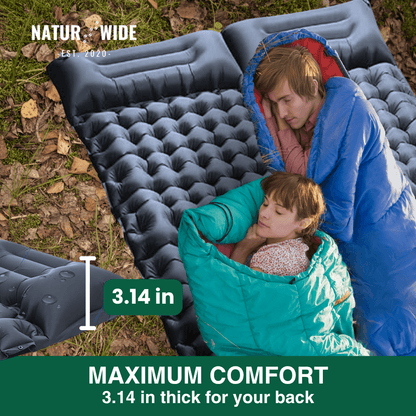Ultralight, compact 2-in-1 sleeping mat – ideal for any adventure for two.