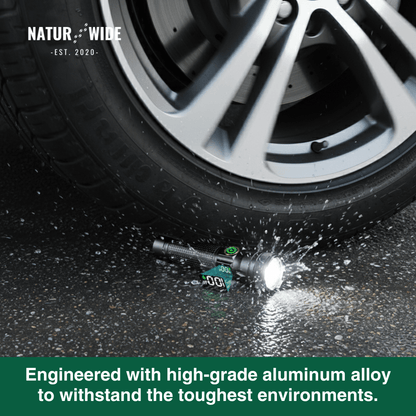 Aluminum LED Flashlight – Rechargeable, Waterproof & Power Display