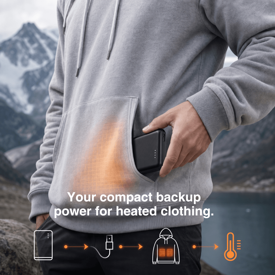 NaturWide 5,000 mAh Power Bank (5V/2A) – For Heated Apparel