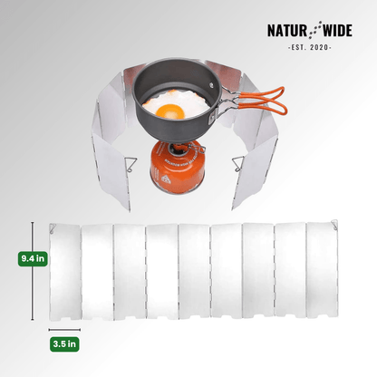Ultralight 9-Plate Foldable Camping Stove Windshield