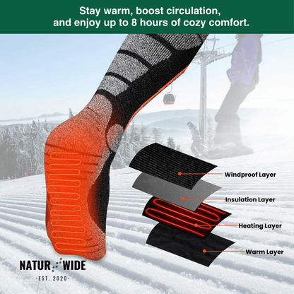 Heated Socks – Rechargeable 6000mAh - Winter Sports & Outdoor Warmth