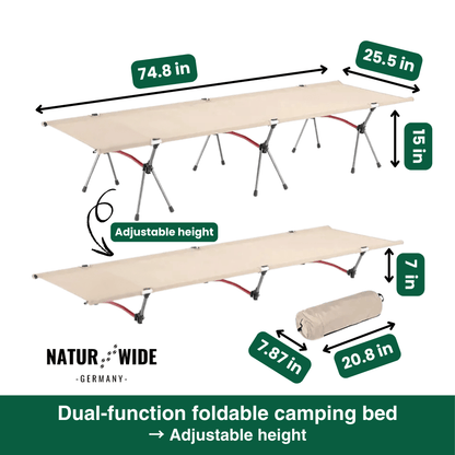 Naturwide Outdoor Camp Bed – Ultralight &amp; Foldable