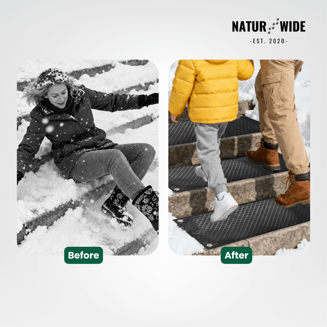 Heated Snow Melting Mat - Non-Slip Stair &amp; Walkway Heater