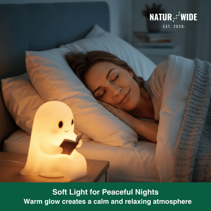 Cute Ghost Reading Lamp – 3D LED Night Light & Decor