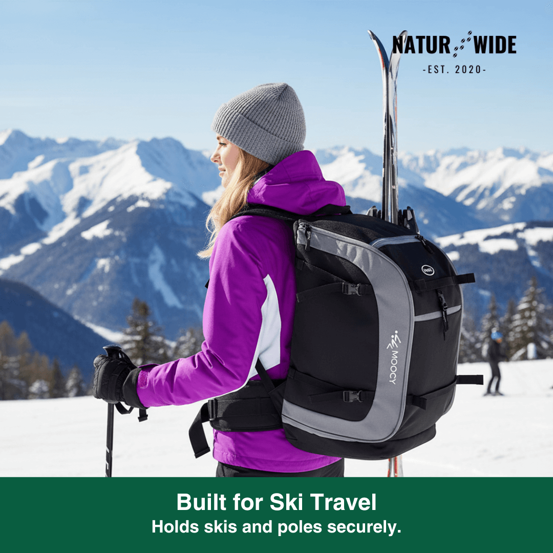 2200oz Ski Boot Bag Backpack – Large Capacity for Helmet, Boots &amp; Gear