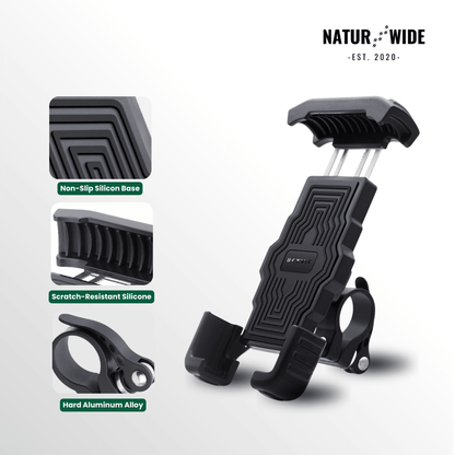 Secure Motorcycle & Bike Phone Mount - 1s Quick Lock