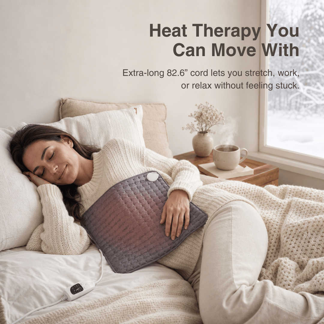 Electric Heating Blanket - Heat Pad for Back, Belly &amp; Legs with 6 Temperature Levels