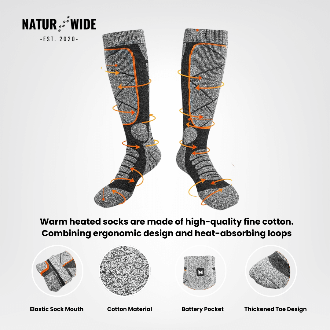 Heated Socks – Rechargeable 6000mAh - Winter Sports & Outdoor Warmth