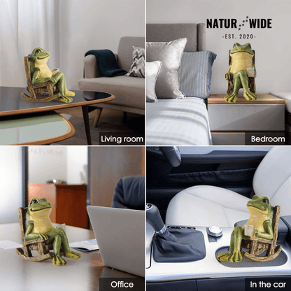 Solar Mini Frog Garden Statue - Glowing Outdoor Decor