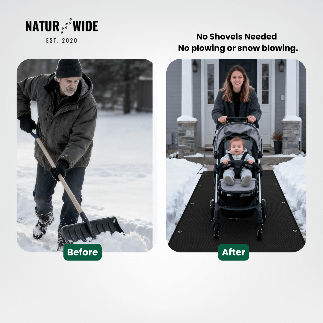 Heated Snow Melting Mat - Non-Slip Stair &amp; Walkway Heater