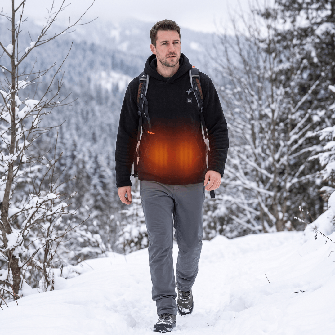 USB Heated Hoodie – Unisex Zip-Up with Thick Wool Lining