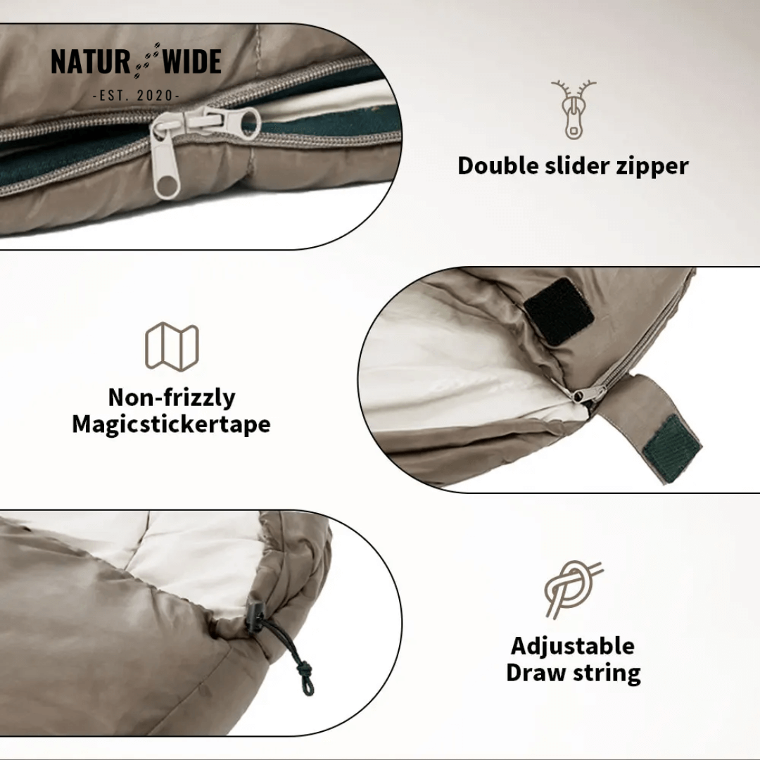 NaturWide Mummy Sleeping Bag – Lightweight & Warm for Outdoor