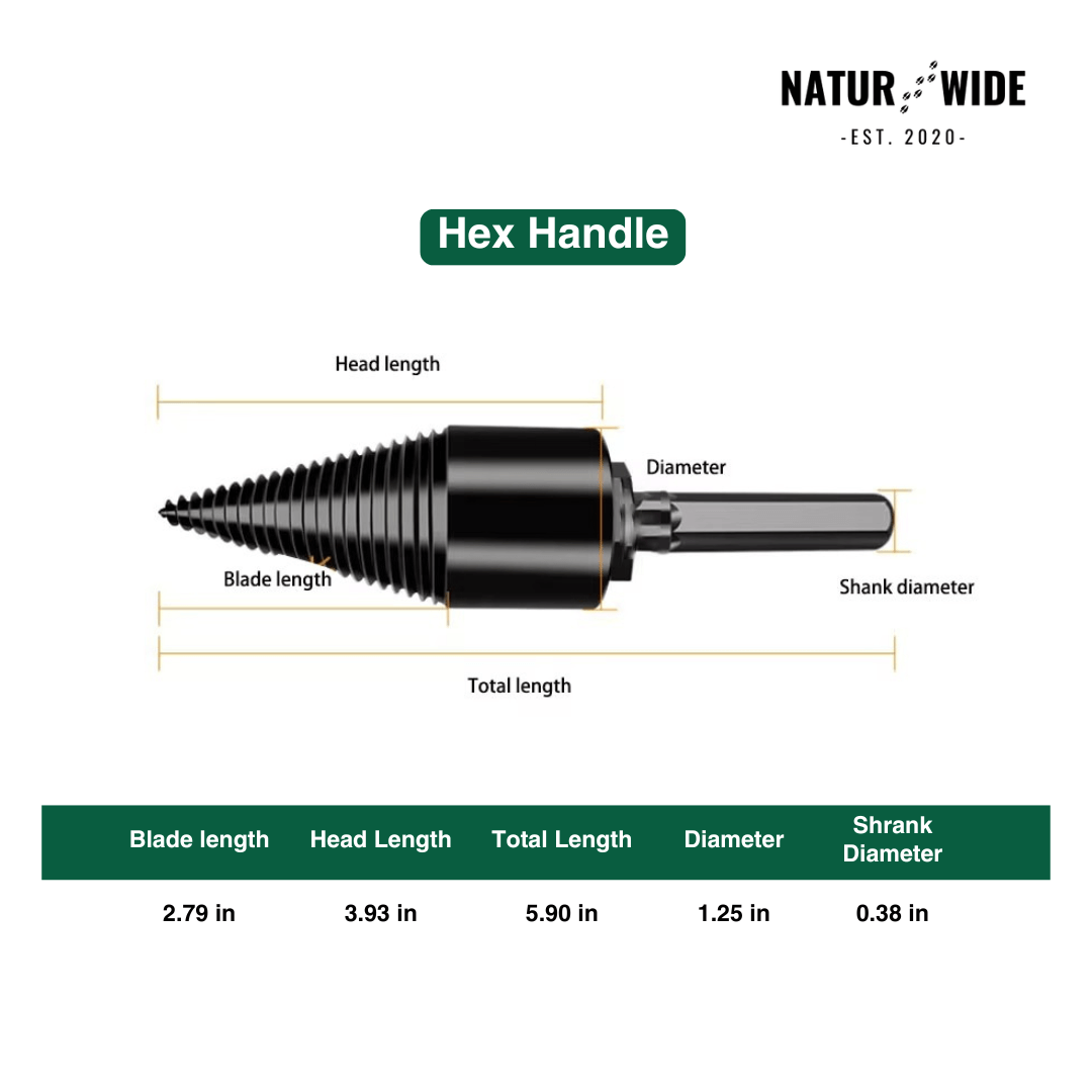Firewood Splitter Drill Bit 32mm – Wood Splitting Cone