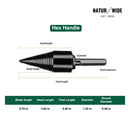 Firewood Splitter Drill Bit 32mm – Wood Splitting Cone