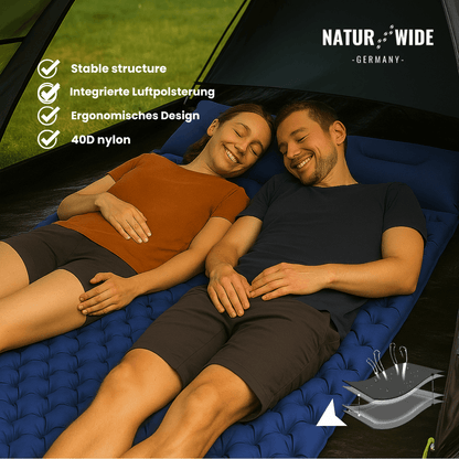 Ultralight, compact 2-in-1 sleeping mat – ideal for any adventure for two.