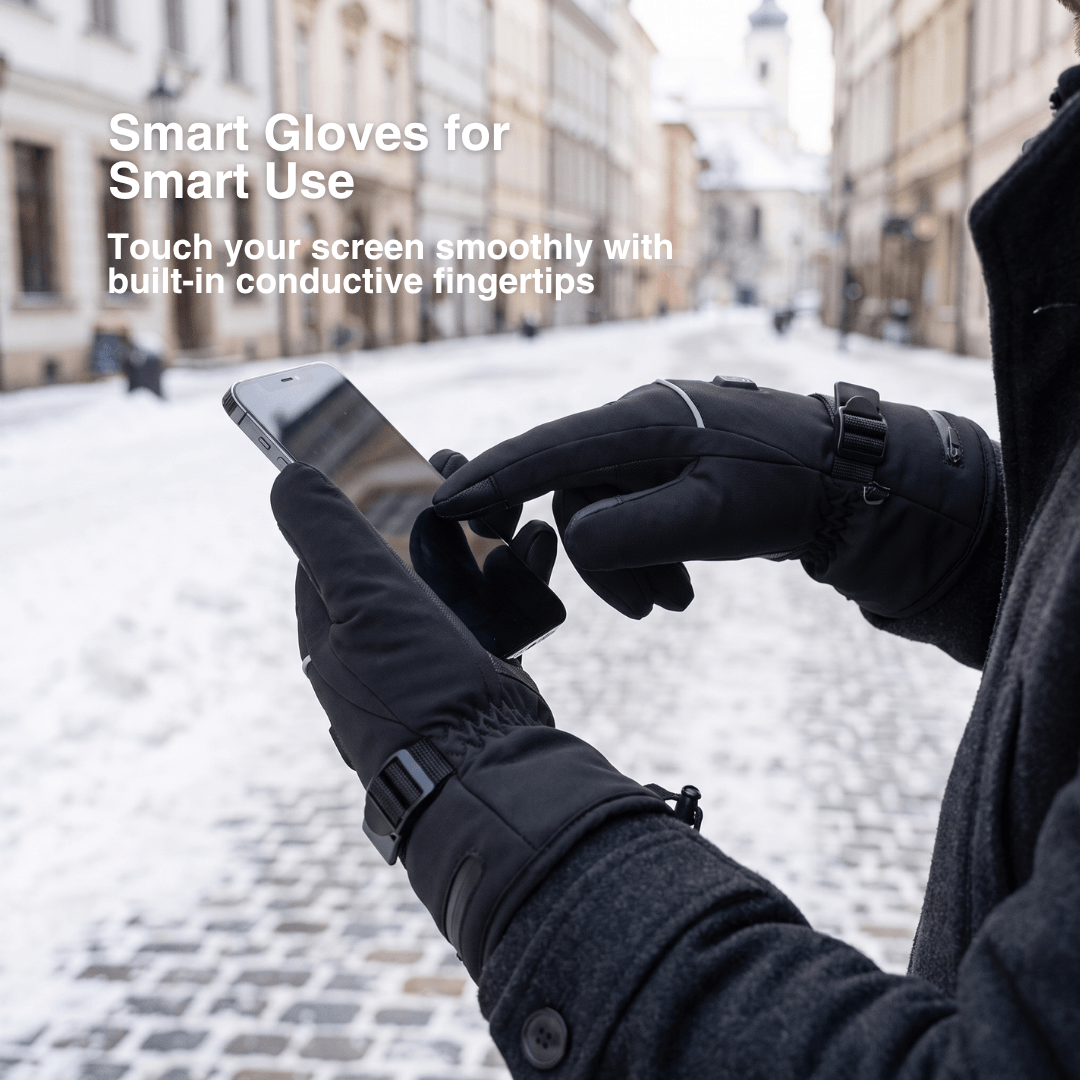 Heated Gloves – 3 Heat Levels, Waterproof &amp; Windproof