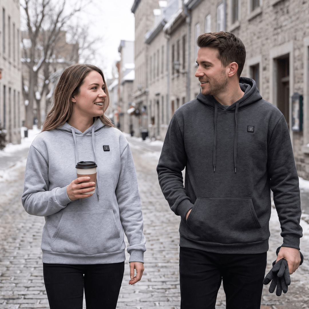 USB Heated Hoodie – Unisex Zip-Up with Thick Wool Lining