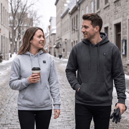 USB Heated Hoodie – Unisex Zip-Up with Thick Wool Lining