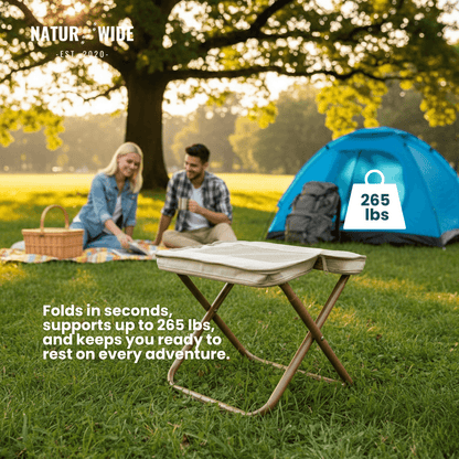 Foldable Camping Stool – Lightweight, Portable & Durable with Carry Bag for Travel
