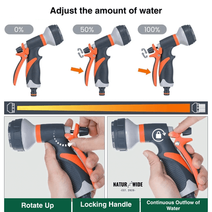 Garden Hose Nozzle 8-in-1 – Non-Slip & Versatile