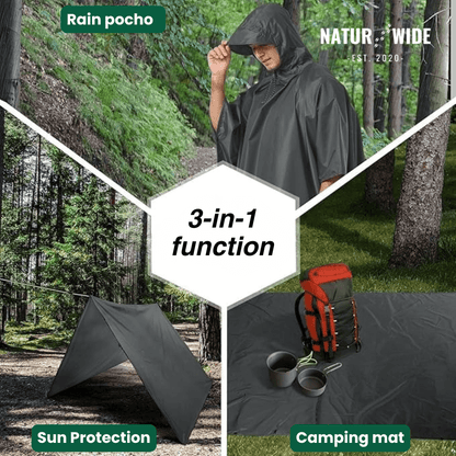 3 in 1 rain poncho – protection for all weather conditions