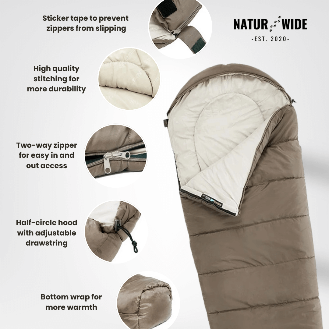 NaturWide Mummy Sleeping Bag – Lightweight & Warm for Outdoor