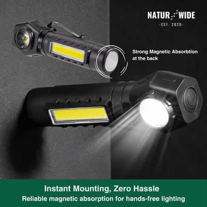 Multifunctional 2-in-1 LED flashlight &amp; headlamp