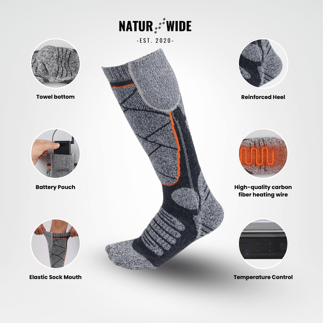 Heated Socks – Rechargeable 6000mAh - Winter Sports & Outdoor Warmth
