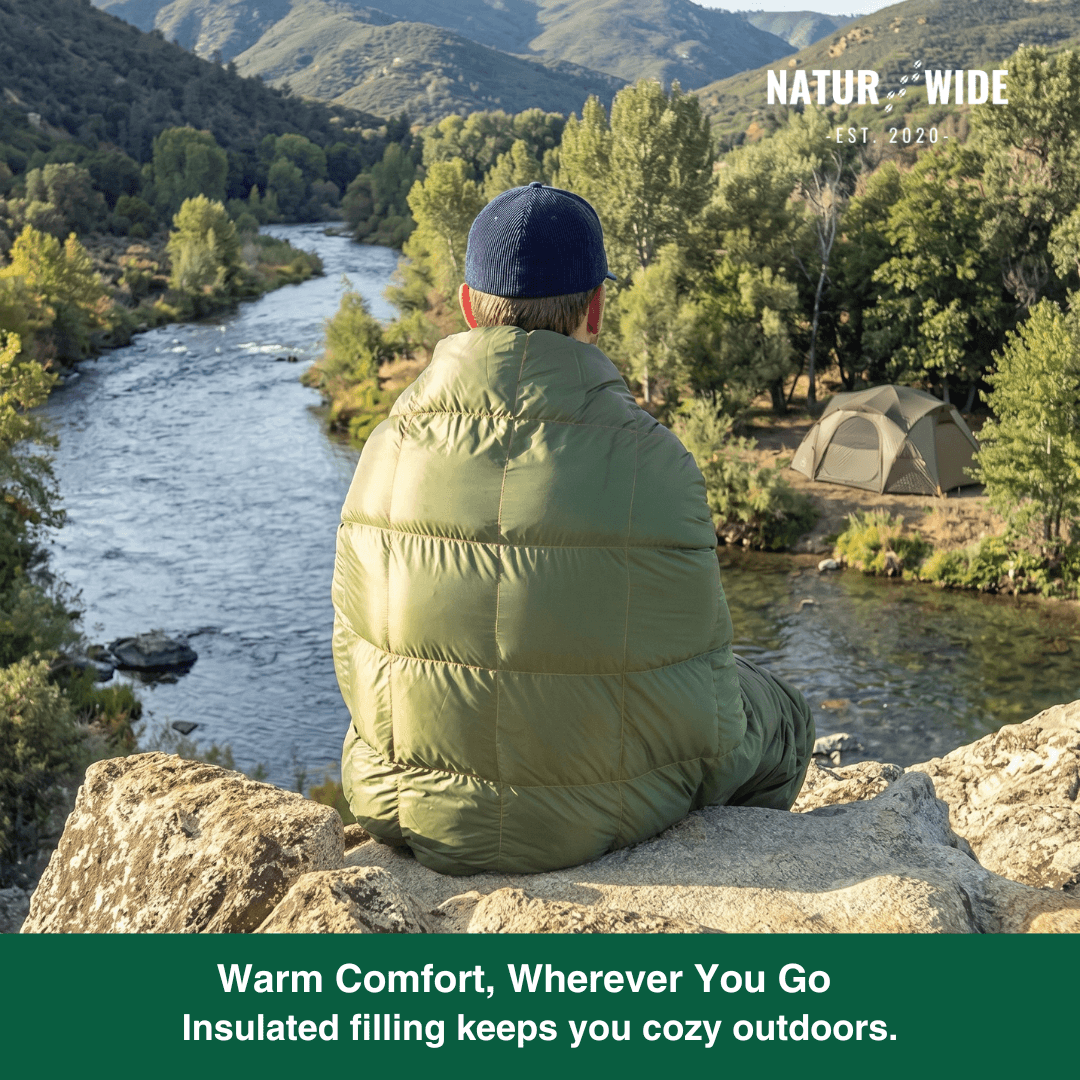 Ultralight Waterproof Camping Blanket Poncho – Wearable Quilt