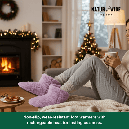 USB Heated Slippers – Rechargeable, Washable & Super Soft Foot Warmers