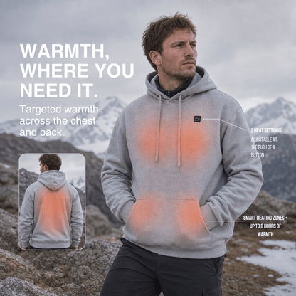 USB Heated Hoodie – Unisex Zip-Up with Thick Wool Lining