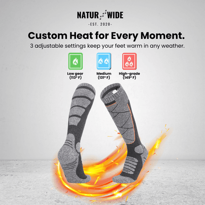Heated Socks – Rechargeable 6000mAh - Winter Sports & Outdoor Warmth