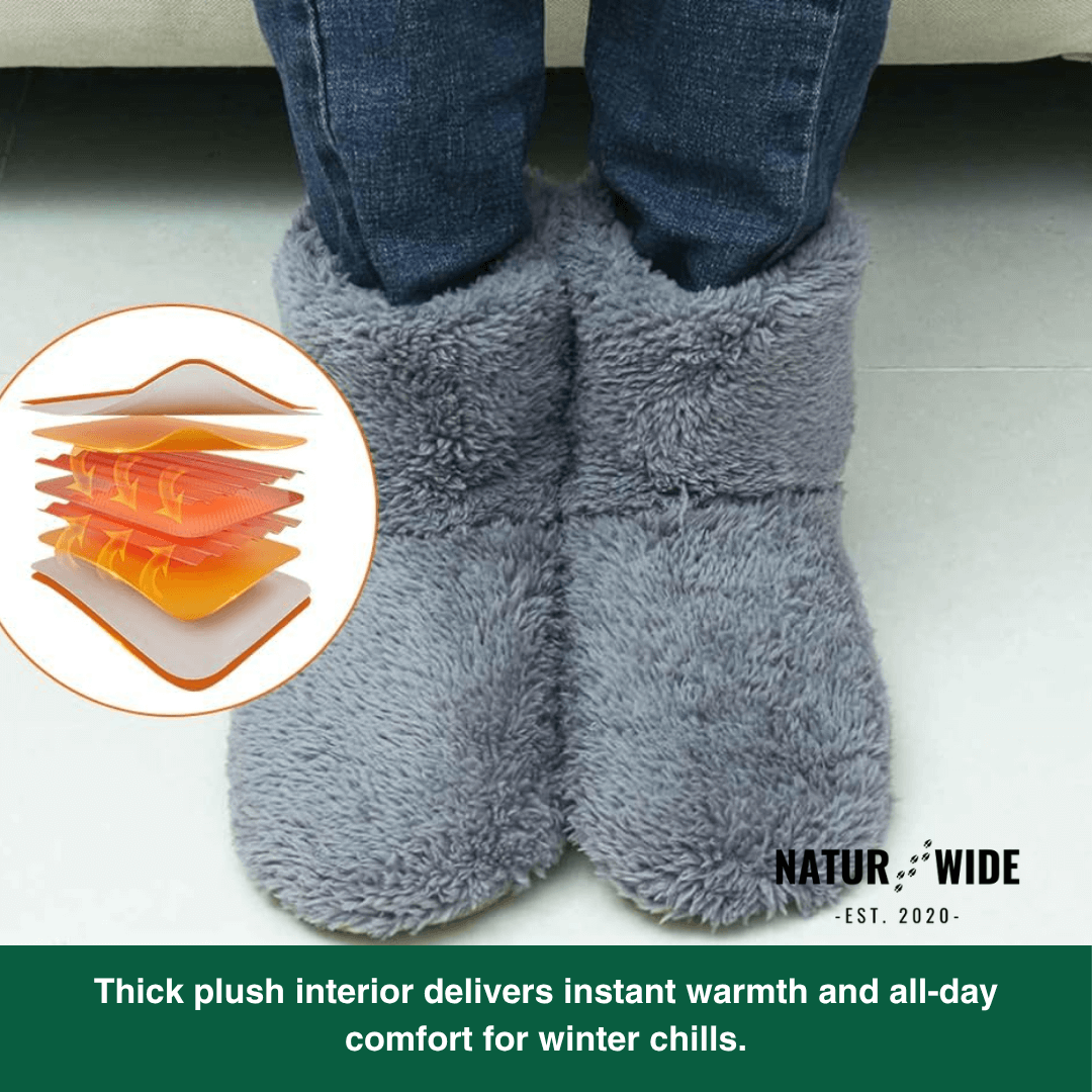 USB Heated Slippers – Rechargeable, Washable & Super Soft Foot Warmers