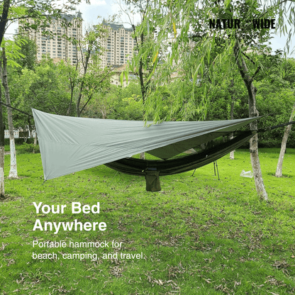 Camping Hammock with Mosquito Net, Rain Fly Tarp & Carry Bag
