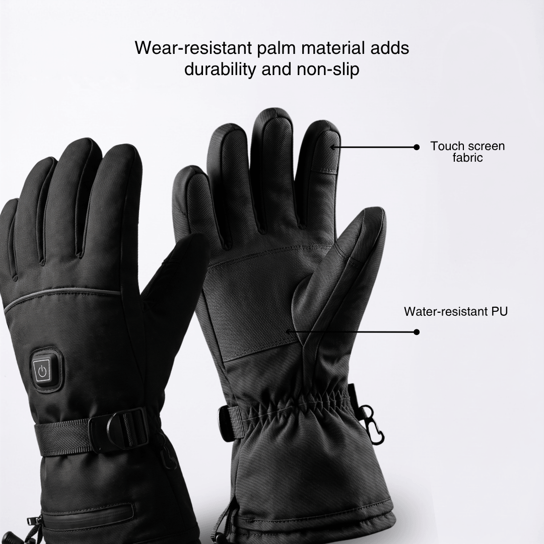 Heated Gloves – 3 Heat Levels, Waterproof &amp; Windproof