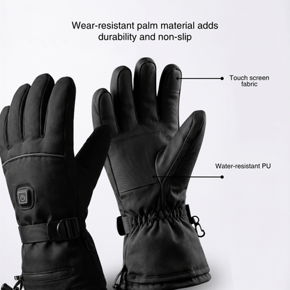 Heated Gloves – 3 Heat Levels, Waterproof &amp; Windproof
