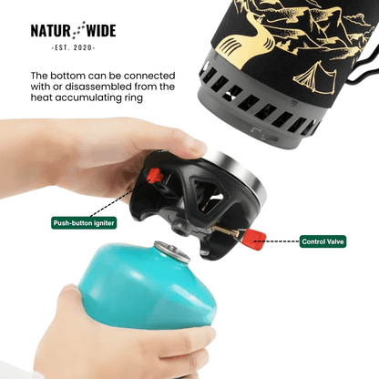 Portable 1.4L Camping Stove & Pot Cooking System