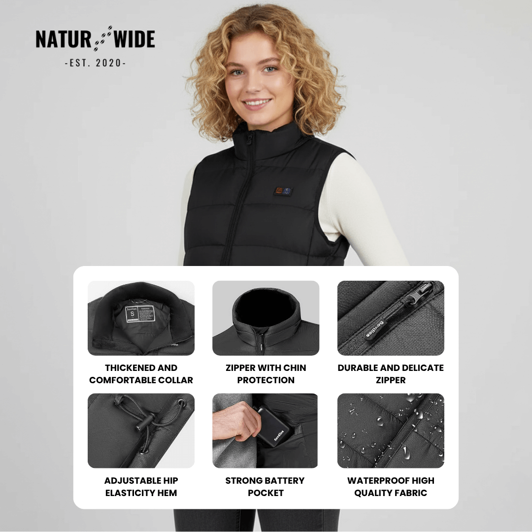Heated Vest – 9 Heating Zones, USB Rechargeable & Waterproof
