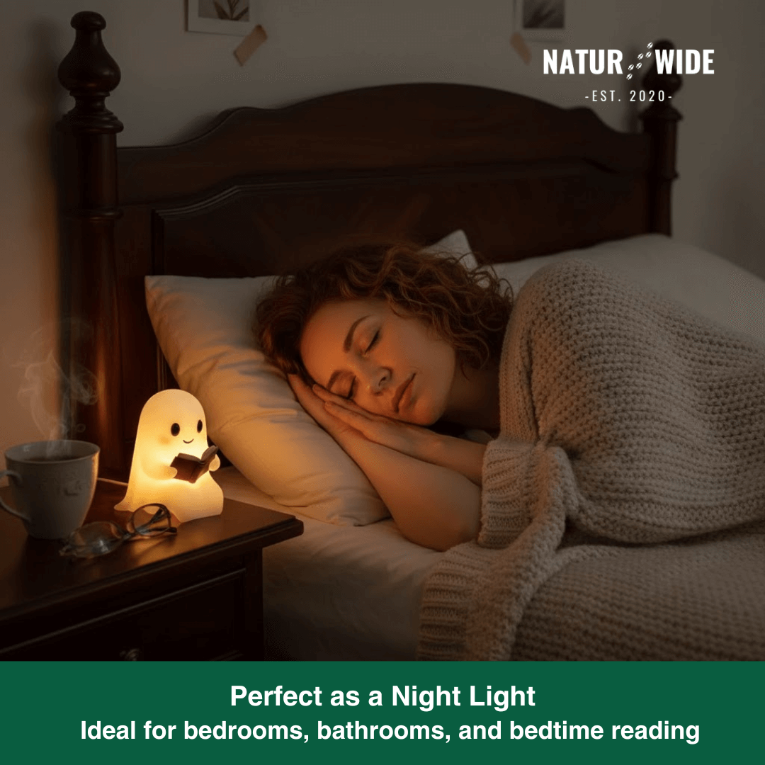 Cute Ghost Reading Lamp – 3D LED Night Light & Decor